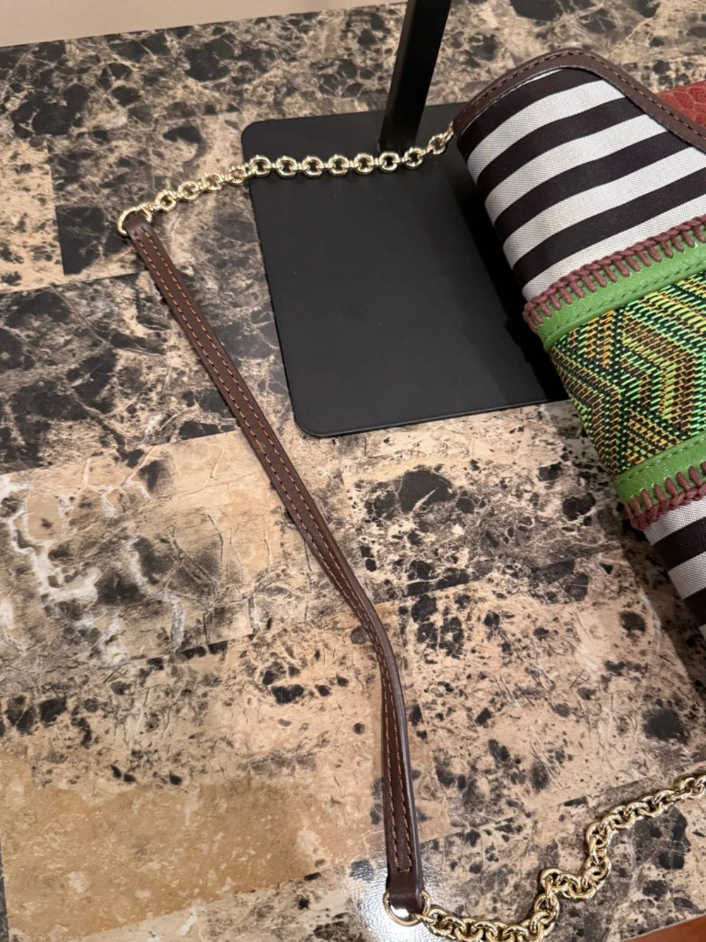 Henri Bendel Mixed Media Centennial Striped & Woven Shoulder Bag / Clutch 💎RARE💎 - Picture 11 of 12